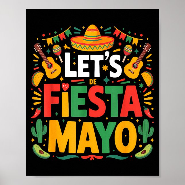 Affiche Faisons la fête mexicaine drôle 5 de mayo cinq (Devant)