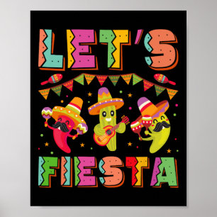 Affiche Faisons la fête Mexico Fiesta Taco Guitare Cinco D