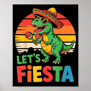 Affiche Faisons la fête t rex cinq de mayo drôle hommes fe