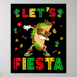 Affiche Faisons la fête Tacos Dabbing Cinco De Mayo Mexica