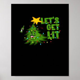 Affiche Faisons-nous Lit Tipsy sapin de Noël Drôle Essenti