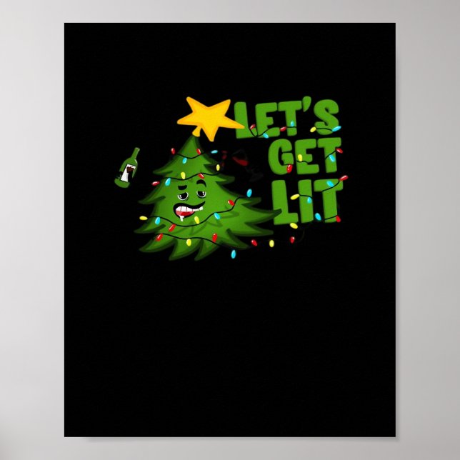 Affiche Faisons-nous Lit Tipsy sapin de Noël Drôle Essenti (Devant)