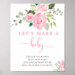 Affiche Faisons un bébé amusant jeux de baby shower