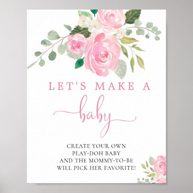 Affiche Faisons un bébé amusant jeux de baby shower (Devant)