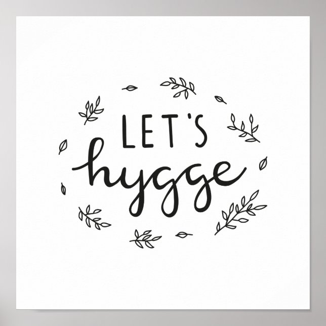 Affiche Faisons un hygge de lettrage moderne (Devant)