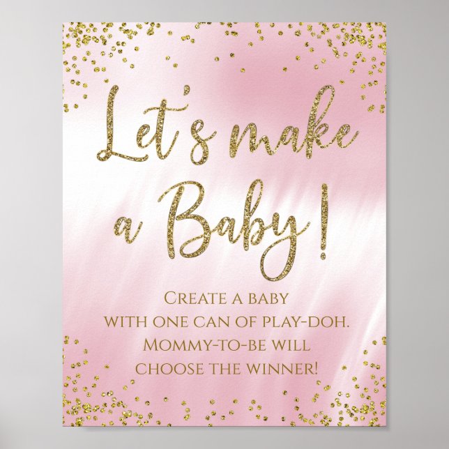 Affiche Faisons un jeu de baby shower Bébé Bébé (Devant)