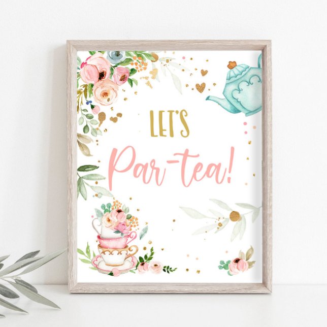 Affiche Faisons une fête autour du thé Bébé en route pour  (Créateur téléchargé)