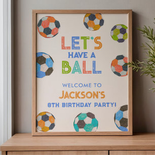 Affiche Faisons une Fête d'Anniversaire de Football Bienve