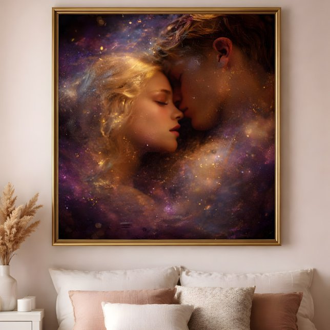 Affiche Fait de Lumière Stellaire : Une Étreinte d'Amour C (Créateur téléchargé)