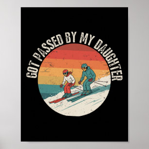 Affiche Fait du ski avec ma fille en famille Papa skieur W