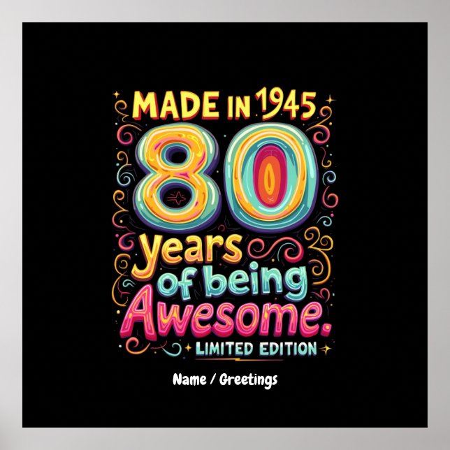Affiche Fait en 1945, 80 ans d'être génial (Devant)