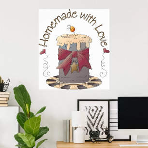 Affiche Fait Maison Avec Bougie D'Amour