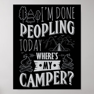 Affiche Fait Peopling Aujourd'Hui Où Mon Camper Drôle Camp