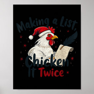 Affiche Fait Une Liste Poulet Deux Fois Drôle Poulet Chris