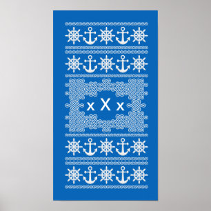 Affiche faite sur commande nautique de monogramme