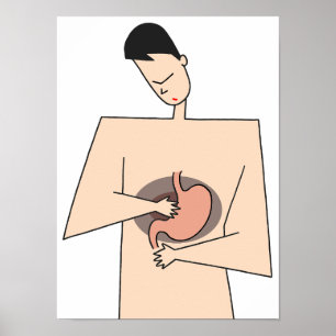 Affiche Faites attention aux problèmes d'estomac.