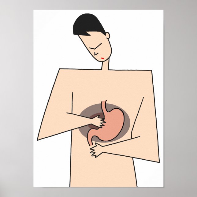 Affiche Faites attention aux problèmes d'estomac. (Devant)