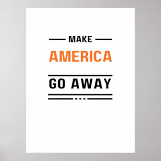 Affiche Faites disparaître l'Amérique Typographie Orange S