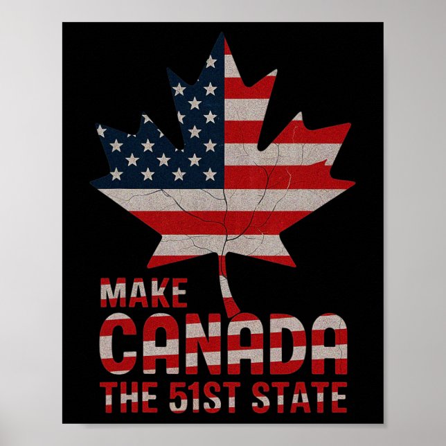 Affiche Faites du Canada la 51e feuille de drapeau américa (Devant)