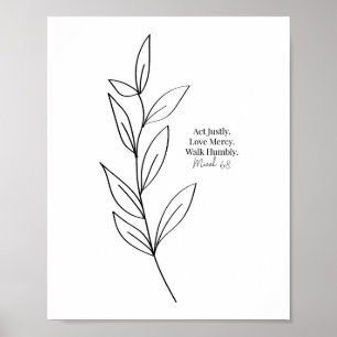 Affiche Faites Justement, Aimez la miséricorde, Marchez hu