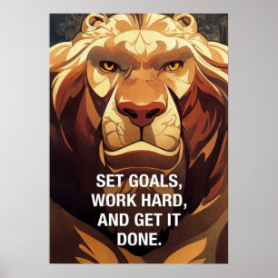 Affiche Faites-le faire Lion Motivational Citations