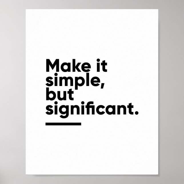 Affiche Faites-le simple mais significatif | Inspirationne (Devant)