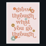 Affiche Faites le tour de ce que vous passez par vintage r<br><div class="desc">Faites le tour de ce que vous passez par les polices et les fleurs rétro vintages</div>