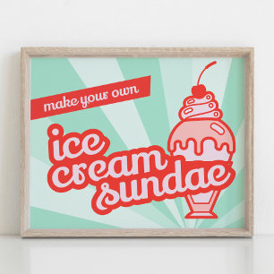 Affiche Faites votre propre crème glacée Sundae Bar Pannea