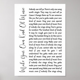 Affiche Faites Votre Propre Genre De Musique Chanson De Sc