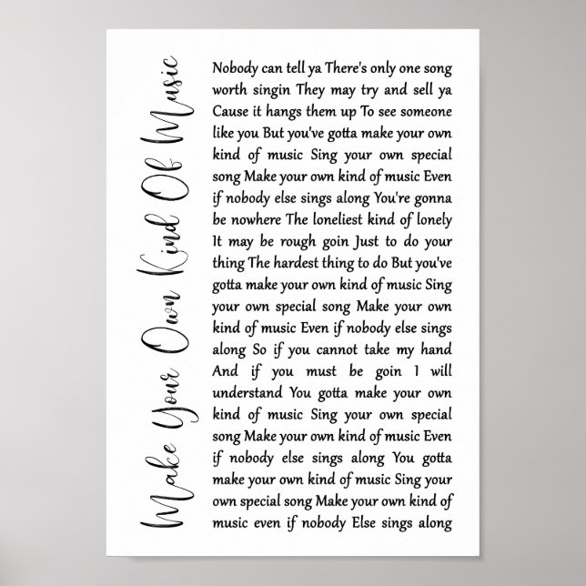 Affiche Faites Votre Propre Genre De Musique Chanson De Sc (Devant)