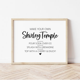 Affiche Faites votre propre Shirley Temple Boire Bar Panne