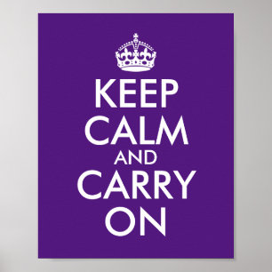 Affiche Faites Votre Propre Violet Royal Gardez Votre Calm