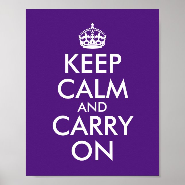 Affiche Faites Votre Propre Violet Royal Gardez Votre Calm (Devant)