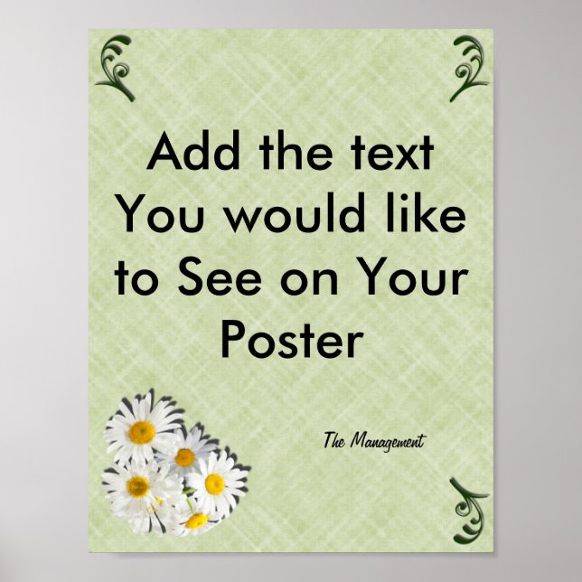 Affiche Faites votre signe Modèle, Crosshatch vert, margue (Devant)