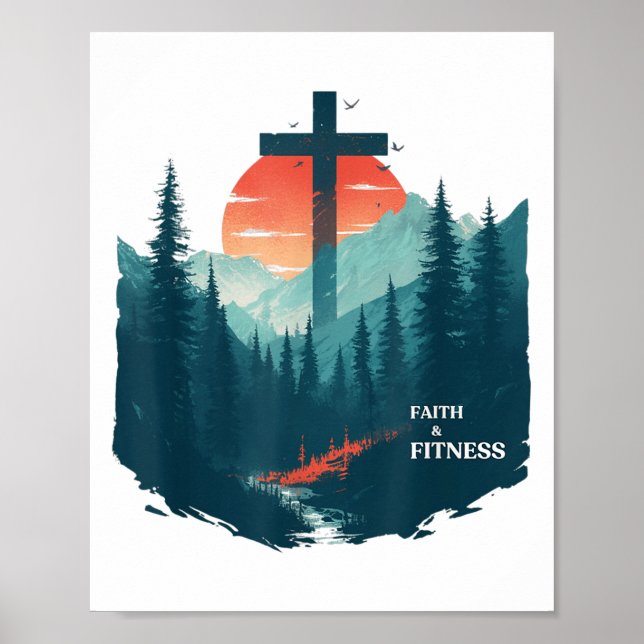 Affiche Faith &amp; Fitness Christian - Workout Motivation (Devant)