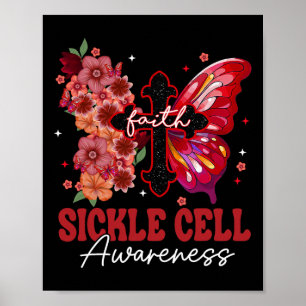 Affiche Faith Butterfly Christian Cross Sickle Chercheur d