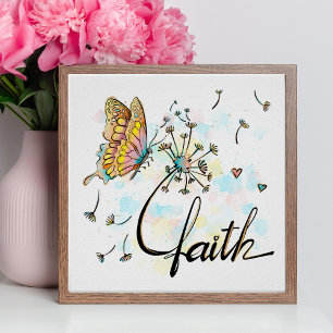 Affiche Faith Christian Religieux Papillon Dandelion