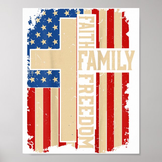 Affiche Faith Family Dom Patriotic Christian On-back God C (Devant)
