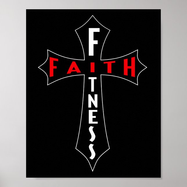 Affiche Faith Fitness Cross Christian Workout Salle de gym (Devant)