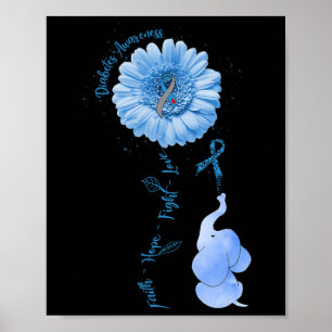 Affiche Faith Hope Combattre l'amour Elephant Tournesol Di