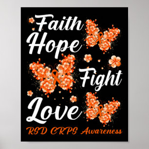 Affiche Faith Hope Fight Love Rsd Crps Sensibilisation Pap