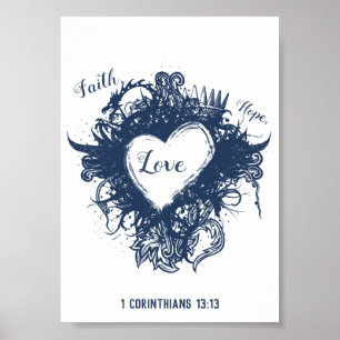 Affiche Faith Hope Love 1 Corinthiens 13:13 Wall Art