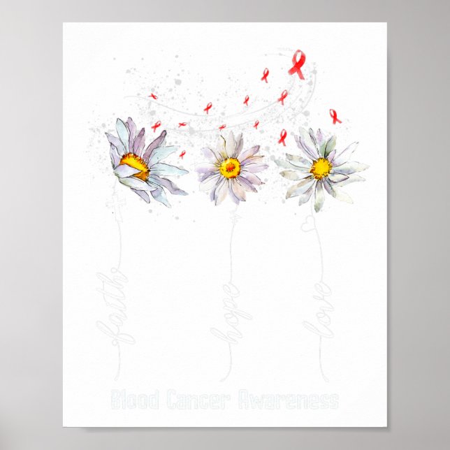 Affiche Faith Hope Love Blood Cancer Awareness Flower Gif (Devant)