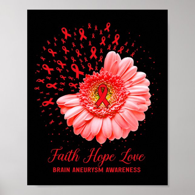 Affiche Faith Hope Love Brain Aneurysm Awareness Survivor  (Devant)