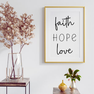 Affiche Faith Hope Love Christian