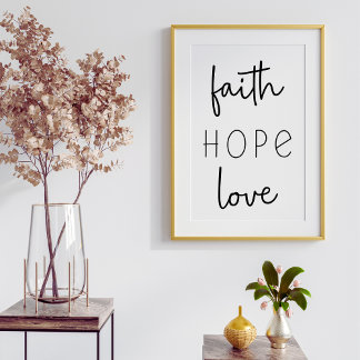 Affiche Faith Hope Love Christian