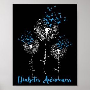Affiche Faith Hope Love Dandelion Flower Diabetes Awards
