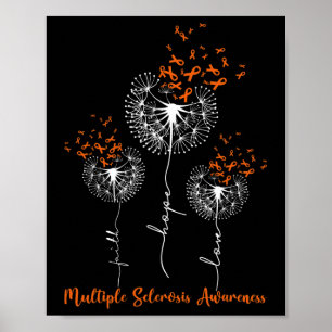 Affiche Faith Hope Love Dandelion Multiple Sclerosis Aware