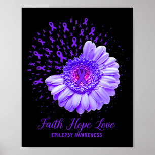 Affiche Faith Hope Love Epilepsie Sensibilisation Survivan