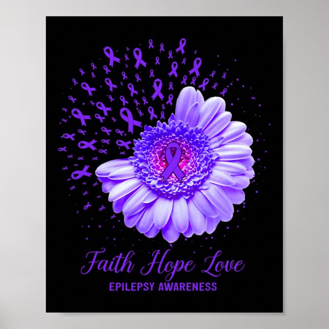 Affiche Faith Hope Love Epilepsie Sensibilisation Survivan (Devant)